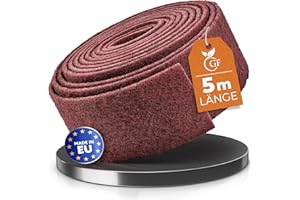 GLANZFAKTOR Schleifvlies Rolle 5m x 100mm Korn 240 – Vielseitiges Schleifvlies Metall, Holz, Lack, Edelstahl – Ideales Schleifpad, Schleifschwamm für professionelle Anwendungen