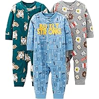 Simple Joys by Carter's Jungen 3-Pack Loose Fit Flame Resistant Fleece Footless Pajamas, 3er-Pack