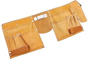 AMTECH Am-Tech - Cintura economica con 11 tasche porta utensili, in cuoio