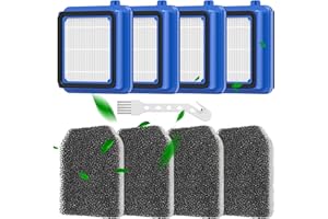 YONEENAIR 8 Stück QX7 Filter für AEG-Filter Zubehör Set für QX6 QX7 QX8-2 ASKW1 Staubsauger Ersatzteile Ersatzfilter Filterset mit 4 Vormotorfilter 4 Hygienefilter 1 Reinigungsbürste, Waschbar