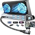 YCE Dual Cooling Fans 9-in-1 Steam Deck Docking Station with HDMI 2.0,6 USB Ports,1000Mbps,Type C 100W PD 40Gbps Adapter for Steam Deck/Rog Ally/Switch/Legion Go