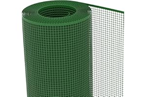 TENAX Filet en Plastique Quadra 10 Vert 1,00x5 m, Filet de Protection Multi-Usages pour Balcons, Terrasses, Portails et Clôtures