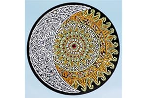 VETPW 5D DIY Diamond Pasted Painting Kit Completo, Luna e Sole Pittura Diamante Kit Drill, , Strass Fai da te Ricamo a Punto Croce Arts Craft per Home Wall Decoration(30x30CM)
