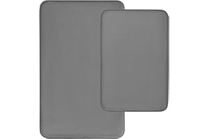 CHAKME 2-częściowy zestaw luksusowych mat łazienkowych z pianki z pamięcią kształtu, z 2-częściowym zestawem dywaników łazienkowych, nadaje się do prania, zestaw dywaników łazienkowych, 40 x 60 cm + 50 x 80 cm, jasnoszare