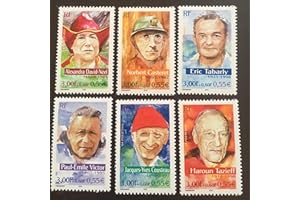 TIMBRE FRANCE par des Livres Express. Timbre Neuf** de Collection Authentique. France 2000 Nos 3342 à 3347 Neufs sans charnière. Aventuriers : Tabarly, Cousteau...