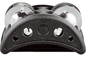 Meinl Percussion CFJS2S-BK Foot Tambourine with Steel Jingles and MDF (Medium Density Fibreboard) Frame, Black