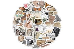 CANVERLENS Confezione di adesivi letterari retrò 50 pezzi Decalcomanie in vinile impermeabili per bottiglie d'acqua Computer portatili Auto Skateboard Decorazioni per caverne da uomo