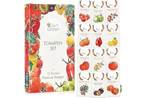 Tomaten Samen Set : 12 Sorten Tomatensamen für Garten und Balkon – Tomaten Anzuchtset – Tomatensamen Alte Sorten – Garten Geschenk Set – Alte Tomatensorten OwnGrown