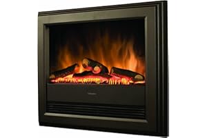 Dimplex Bach Optiflame Electric Wall Fire, Grey and Black Wall Mount and Recess Fit Fire with LED Flame Effect and Log Style Fuel Bed, 2kW Fan Heater And A Choice Of 1000 or 2000 Watt Heat Settings