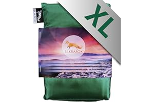 Silkrafox XL - super-king-sized ultralight sleeping bag liner, artificial silk inlett, perfect for hiking, backpacking, outdoor activities