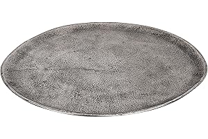 EGLO LIVING Dekoschale Forleyet, elegante Schale zum Dekorieren, flacher Dekoteller handmade aus Aluminium in Nickel-Antik, Metallteller 30,5 x 27,5 cm