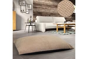 ASHLEY MILLS Large Floor Soft Teddy Chenille Touch Cushion Pet Pillow Cushion Garden Soft Comfy Cushion (Latte, 78 x 120cm)