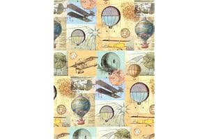 ARKRAFT carta da regalo set 3 fogli formato XXL 90 x 65 cm confezione senza plastica carta FSC disegno mongolfiere (18-8168)