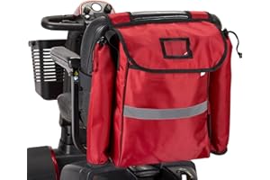 Ducksback Mobilitätsroller-Tasche, Krücken-/Gehstockhalter, Einkaufen und Aufbewahren (rot, L)