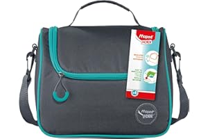 Maped Picnik - Sac à Déjeuner Origins - Lunch Bag avec Bandoulière Amovible - Sac à Déjeuner Isotherme - Facile à Nettoyer - Gris