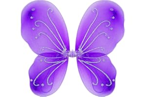 Nenjindz Fate da ragazza, ali per adulti, ali da fata, ali di angelo, per donne, ragazze, ragazze, ragazze, principessa, ali di Pasqua, costume da fata, ali di Halloween (viola)