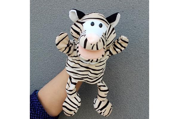 LOMTRATS Marionnettes à main en forme d'animal pour enfants, tout-petits comprenant loup, tigre, lion et singe avec jambes, parfaites pour raconter des histoires, enseigner, préscolaire, cadeaux