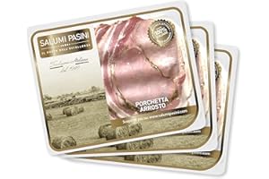 Porchetta Arrosto alle Erbe Salumi Pasini® | Cochon de lait rôti aux herbes | 3 plateaux | 100gr chacun. | Sans gluten ni lactose.