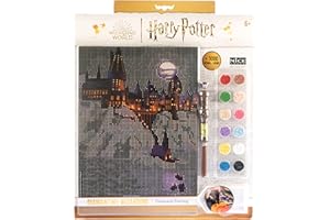 DIAMANTINY Harry Potter - Landscape Boats To Hogwarts - Kit tworzy mozaikę, Biznes Crystal Art, Diamond Painting, 1 A4 Ramy