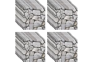 QZQUFJ 40 Stück 3D Wandpaneele Selbstklebend, 30 × 30 cm Selbstklebende Tapete Wandpaneele Wandfliesen, Steintapete, 3D Wall Panels, Wandverkleidung Steinoptik für Die Innen, Wasserfest