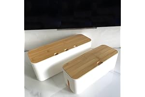 Sourcemall Caja organizadora de cables, 2 unidades, blanco, 36 cm (largo) x 13 cm (ancho) x 13.5 cm (alto)