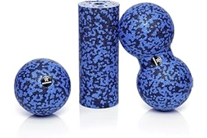 BODYMATE Mini Fascial Massage Set – Mini Fascial Roller L15xD6cm, Ball D8cm and Duo-Ball D8cm