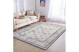 Aspire Homeware Rugs for Bedroom Living Room 120x170 cm - Traditional Area Rugs Modern Serene Cashmere Style - Soft Short Pile Vintage Rug - Carpet for Dining Room Easy To Clean
