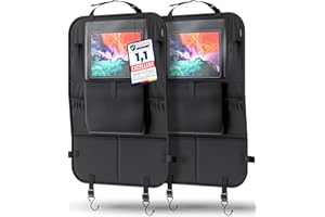 LIONSTRONG Organizador asiento coche - universal multi-bolsillo protector trasero del asiento de coche para niños - kick mats (tableta 2-SET)