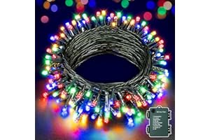 Hopexy Fairy Lights Battery Operated, 10m 100 LEDs Christmas Tree Lights, Waterproof Multicolour Christmas Lights Battery Powered with 8 Modes/Indoor/Outside Lights for Garden Wedding Xmas Decorations