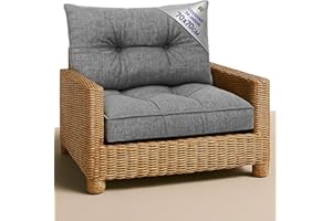 Amazinggirl Coussin Lounge Mobilier Jardin Coussin de siège 70x70 cm - Dossier Rattan Idéal pour Balcon terrasse Salon extérieur Confort Durable Coussins épais Gris