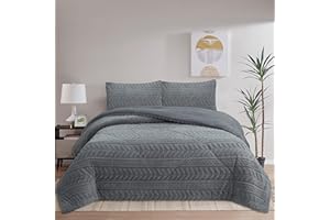 NH NOVOTEXTIL HOGAR Edredón Invierno Sherpa Cama 90 (180x260) Extra Grueso 560gr/m2 Efecto Borreguito - Edredón Suave, Cálido y Transpirable con 1 Funda Almohada (50x70) (Crimea Gris)