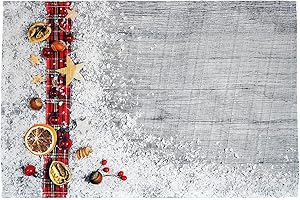 texpot 2 sztuki podkładek na stół 30 x 45 ze 100% poliestru Boże Narodzenie dekoracja śnieg na drewnie