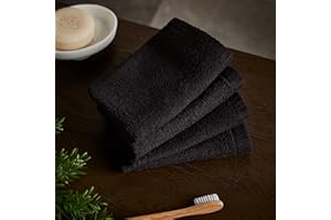 Catherine Lansfield Szybkoschnąca bawełniana ściereczka do twarzy, 4 szt., czarna