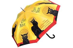 VON LILIENFELD Paraguas de Iluvia Largo Clásico Automático Grande Estable Mujer Motivo Arte Chat Noir