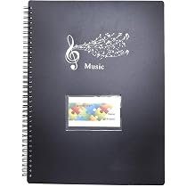 Classeur de musique A4, 20 Pages / 40 pochettes Classeur Partition Musique Classeur A4 Musique en plastique pour partitions musicales, fichiers, papier, dossiers (Noir