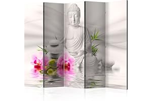 FOLDING SCREEN / ROOM DIVIDER murando Decorative Room Divider Buddha Abstract 225x172 cm / 89"x68" Double-Sided Folding Screen 5 Panels Room Partition Non-Woven Canvas Print Opaque Photo Display b-A-0011-z-c