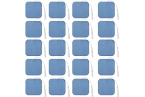 Stonenect Électrodes adhésives Patch d’électrode carré Pansements autocollant Tampons adhésifs remplacement pour TENS/EMS Machines (20Pcs 5x5cm-Bleu)