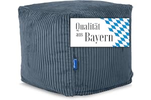 ‎BRUNI Bruni Sitzwürfel Cubo Cord in Dunkelblau – 40x40x40 cm Cord-Sitzwürfel aus Deutschland, Indoor-Sitzcube, Fußhocker und Bodenkissen
