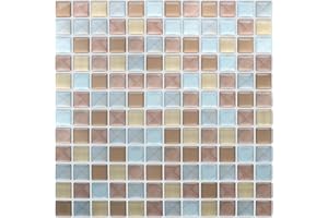 HyFanStr 3D fliesenaufkleber küche, Selbstklebende 3D mosaik fliesenaufkleber Bad Fliesendekor Aufkleber 23.6X23.6cm (4er Pack)