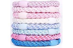 AXEN 8 pezzi elastici per capelli per donne ragazze, fasce in cotone morbido per capelli spessi e ricci, color pastello