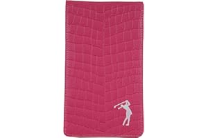 Mercia Golf Ladies Crocodile Leather Scorecard & Yardage Book Holder In Pink, Lilac and Pale Blue.