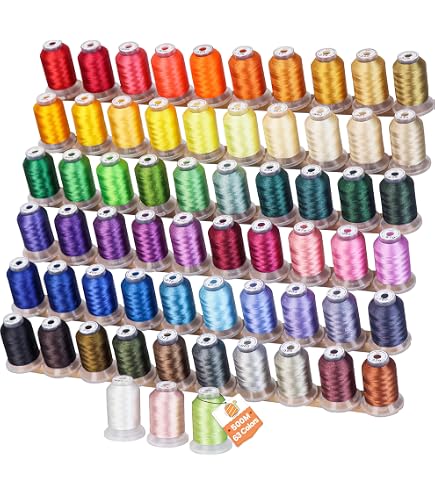 Kit Fil à Broder RICHWORD - 60 Couleurs Polyester, 800m Par Bobine, Pour Machines à Broder Et à Coudre