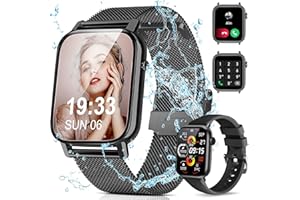 Tisoutec Smartwatch Damen Herren,Fitnessuhr Tracker mit Telefonfunktion 1.85" Touchscreen,Fitness Tracker IP67 Wasserdicht/Blutsauerstoff/Pulsmesser/Sportuhr Aktivitätstracker für Android/iOS