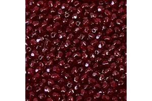 ‎BOHEMIA CRYSTAL VALLEY 100 pcs Faceted Fire Polished Pressed Czech Glass Beads 3 mm, Bohemian Dark Ruby Red - 90100