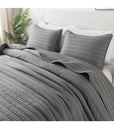 R.SHARE Copriletto 170 X 225 Cm (con 1 Federe) Coperta Soffice Coperta Soffice Coperta Ultra Morbida Per Divano Per Tutte Le Stagioni Coperte Trapunta In Microfibra Grigio - 7