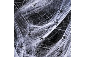 JOYSAL Set Ragnatela incl. 40 Ragni Decorazione di Halloween, JS-ZZW-001