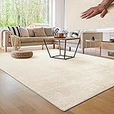 Tappeto per Soggiorno Unicolore Lavabile Morbido Pelo Corto Morbido, Dimensione:80x150 cm, Colore:Crema