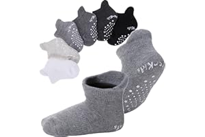 EBMORE Dicke Stoppersocken Kinder Baby Warme Antirutsch Socken für Jungen Kleinkinder Mädchen Anti Rutsch Baumwolle Babysocken Geschenk 6 Paar