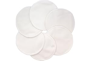 ANA WIZ Protector Para Lactancia Lavables De Bambú - Paquete de 6 - Naturales