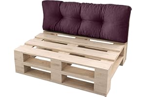 sunnypillow Palettenkissen Auflage Set für Europaletten Indoor und Outdoor Palettenpolster Palettensofa Kissen mit schöner Steppung viele Farben und Größen zur Auswahl Rückenkissen 120 x 50, Violett